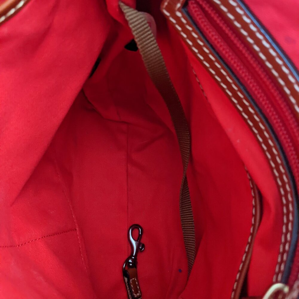 Dooney & Bourke Pink Crossbody Leather Trim Shoulder Bag - Picture 3 of 13